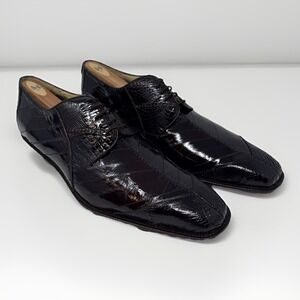 Belvedere Studio Genuine Eel Skin Men's Dress shoes - 14D  Brown New In Box!!